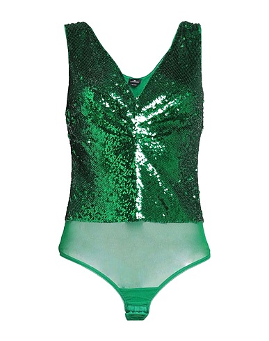 ELISABETTA FRANCHI TOPWEAR Green 100% Polyamide, Elastane, Plastic