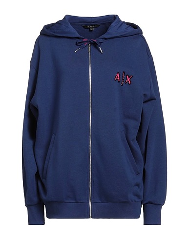 ARMANI EXCHANGE Hooded track jacket  Blue 88% Cotton, 12% Polyester, Elastane