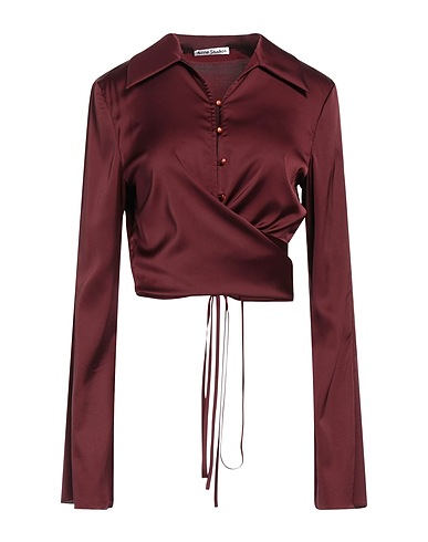 ACNE STUDIOS Solid colour shirts & blouses Chocolate brown 97% Polyester, 3% Elastane