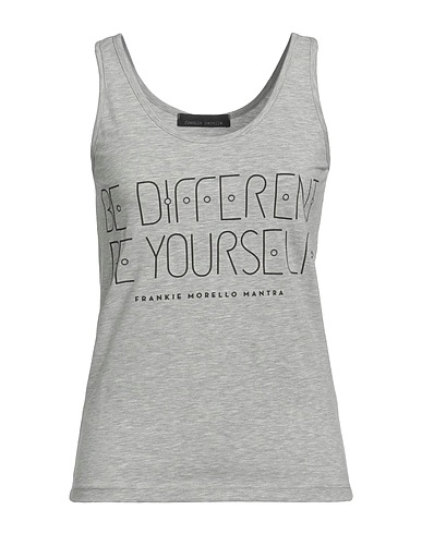 FRANKIE MORELLO Tank top Light grey 100% Cotton