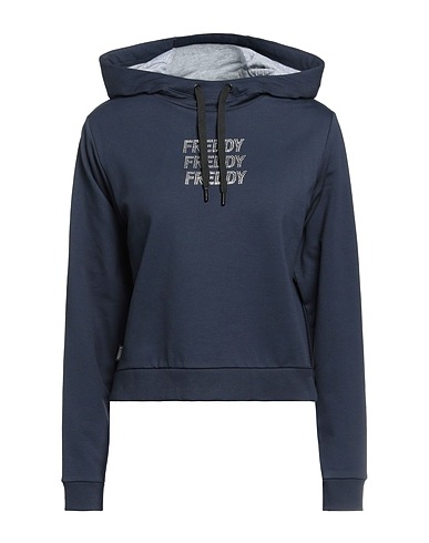 FREDDY Hooded sweatshirt Midnight blue 95% Cotton, 5% Elastane