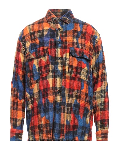 DESTIN Checked shirt Orange 76% Wool, 14% Cashmere, 10% Polyamide