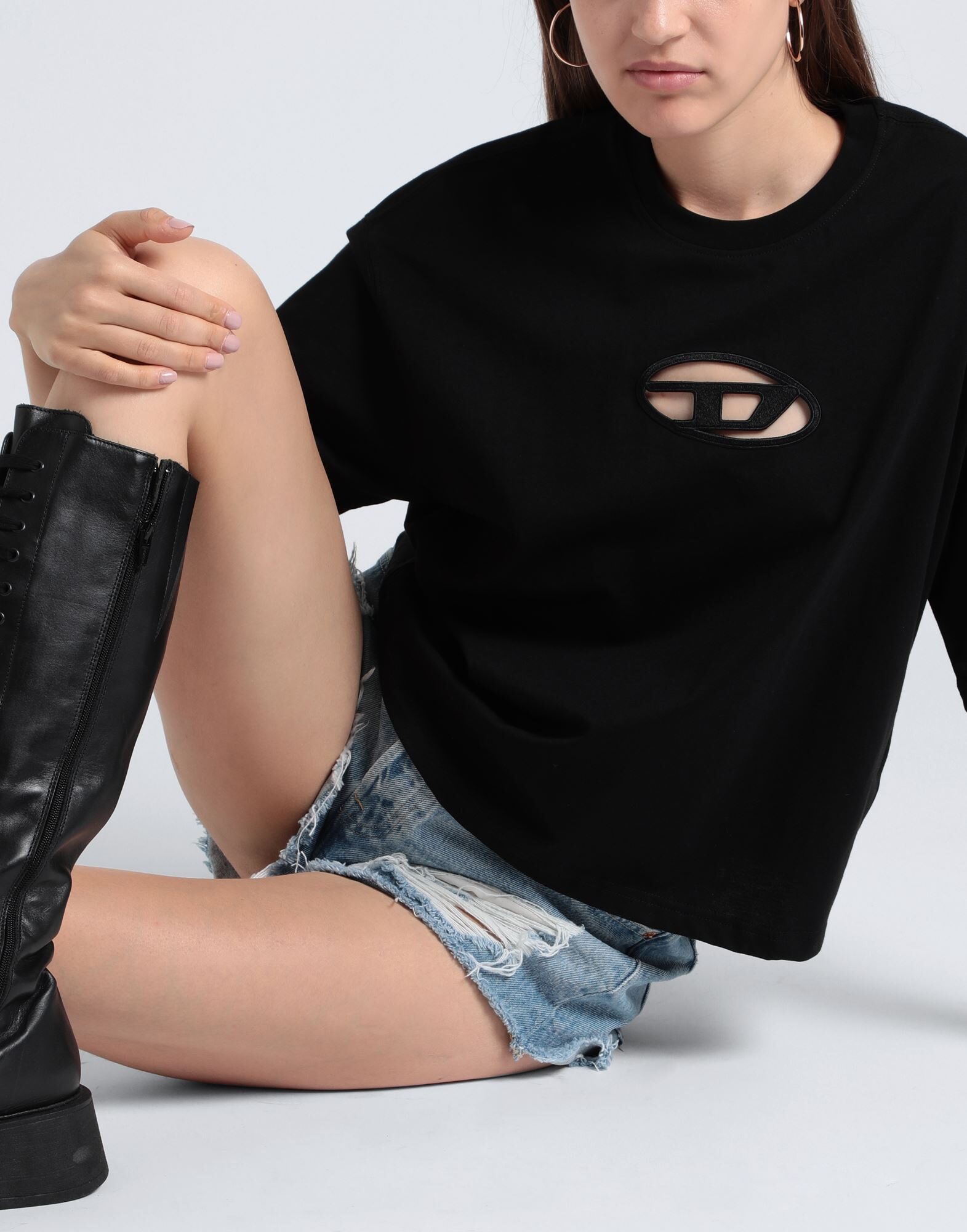 DIESEL / Tシャツ T-ROWY-OD T-ROWY-OD | Tシャツ ブラック レディース | YOOX