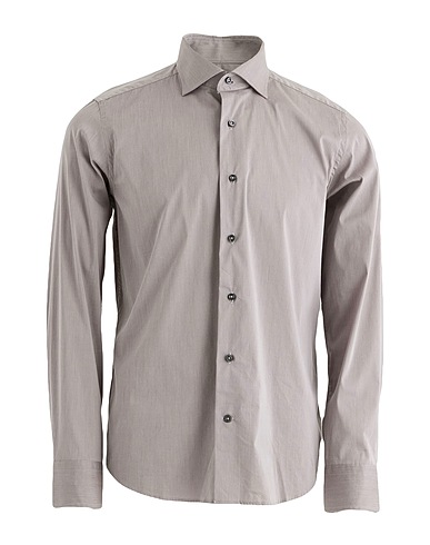 AGHO Solid color shirt Grey 73% Cotton, 24% Polyamide, 3% Elastane