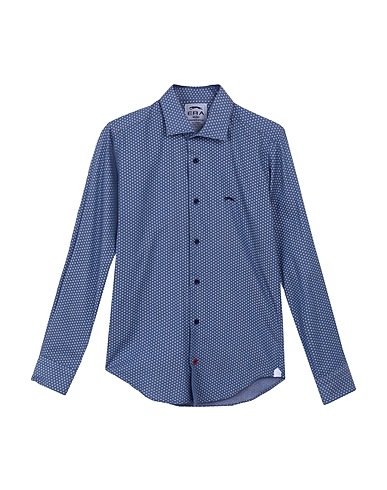 ERA Milano Camicia fantasia Blu 100% Cotone