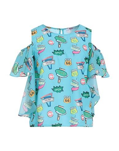 BLUMARINE Top Sky blue 100% Polyester