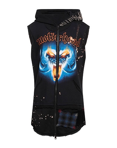 MASSIMO SABBADIN Hooded track jacket  Black 100% Cotton