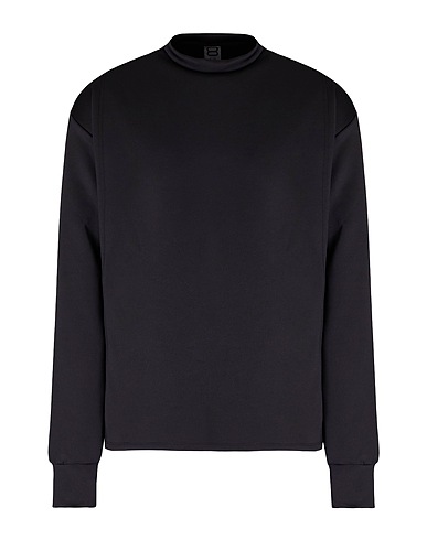 8 by YOOX Sweatshirt SCUBA BOXY SWEATSHIRT
 Black 95% Recycled polyester, 5% Elastane