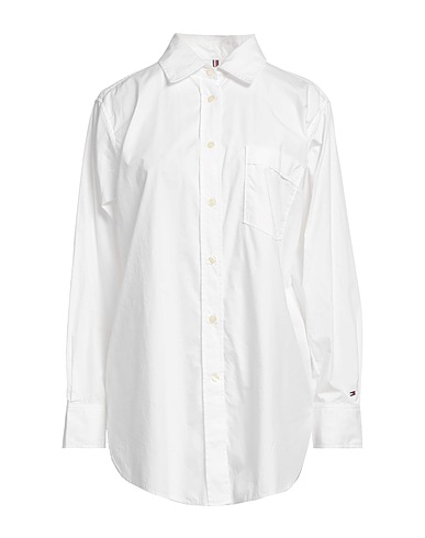 TOMMY HILFIGER Solid colour shirts & blouses White 100% Cotton
