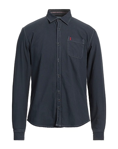 SLAM Solid colour shirt Navy blue 100% Cotton