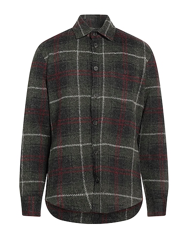 ALLEY DOCKS 963 Checked shirt Military green 54% Acrylic, 24% Wool, 22% Polyester