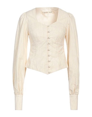 A TENTATIVE ATELIER Patterned shirts & blouses Cream 100% Cotton, Silk