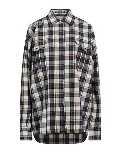 LAURENCE BRAS Checked shirt Dark brown 100% Cotton