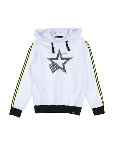 DANIELE ALESSANDRINI Hooded sweatshirt White 95% Cotton, 5% Elastane