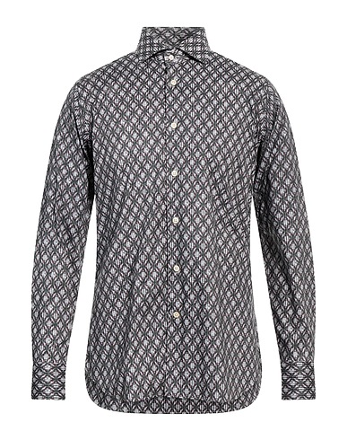 CALIBAN Patterned shirt Lead 100% Cotton