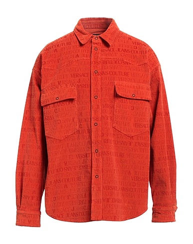 VERSACE JEANS COUTURE Hemd mit Muster Orange 100% Baumwolle