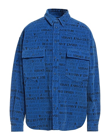 VERSACE JEANS COUTURE Patterned shirt Blue 100% Cotton