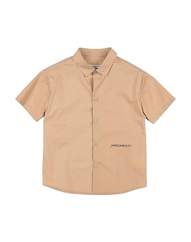 HINNOMINATE Solid colour shirt Camel 100% Cotton