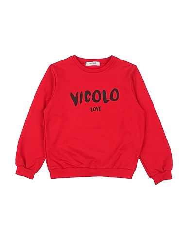 VICOLO Sweatshirt Red 95% Cotton, 5% Elastane
