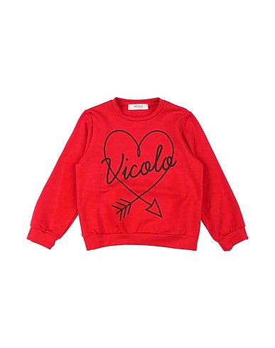 VICOLO Sweatshirt Red 95% Cotton, 5% Elastane