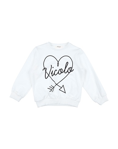 VICOLO Sweatshirt White 95% Cotton, 5% Elastane