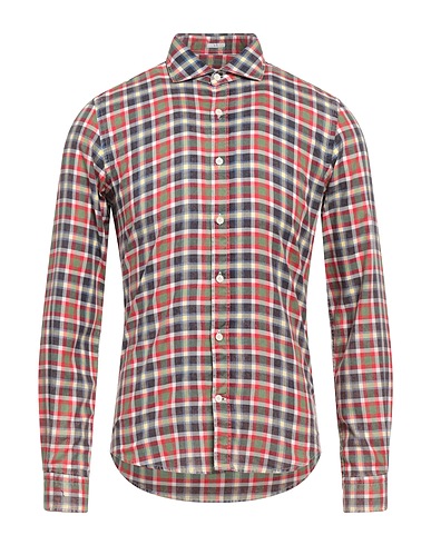 COME TO Kariertes Hemd Rot 100% Baumwolle