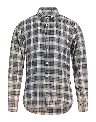 COME TO Checked shirt Dark green 100% Cotton