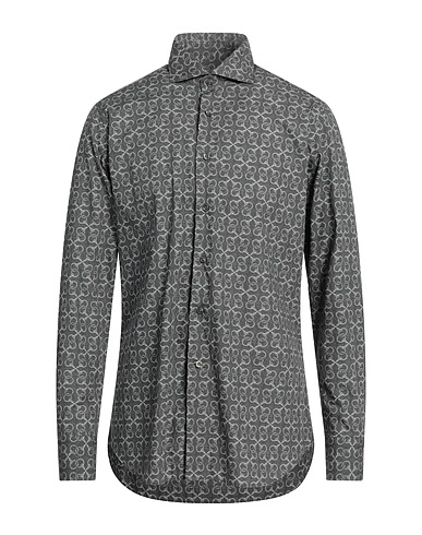 CALIBAN Patterned shirt Lead 100% Cotton