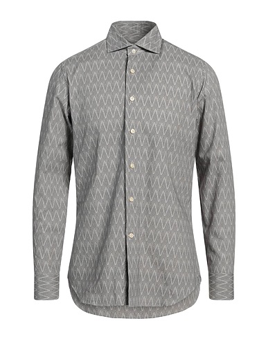 CALIBAN Patterned shirt Grey 100% Cotton