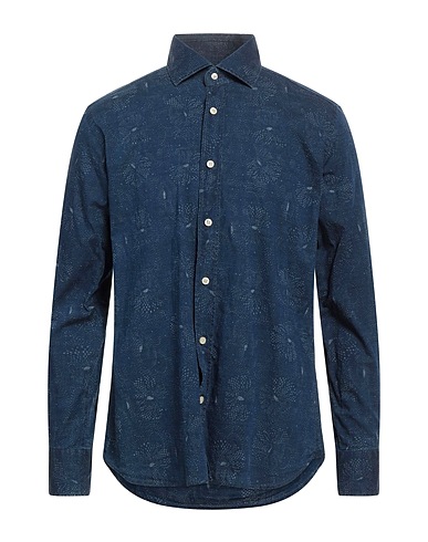 CALIBAN 820 Patterned shirt Navy 100% Cotton
