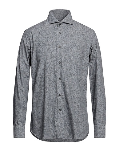 CALIBAN Patterned shirt Lead 100% Cotton