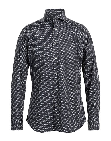 GUGLIELMINOTTI Patterned shirt Midnight blue 100% Cotton