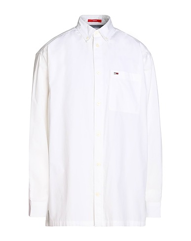 TOMMY JEANS Solid colour shirt White 100% Cotton