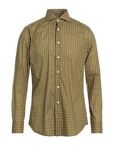 CALIBAN Patterned shirt Military green 100% Cotton