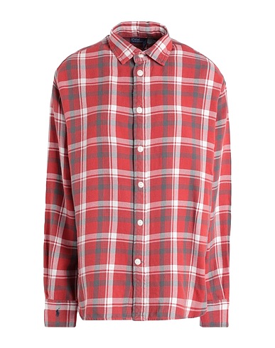 POLO RALPH LAUREN Checked shirt RELAXED FIT PLAID COTTON SHIRT
 Brick red 100% Cotton