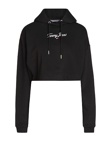 TOMMY JEANS Hooded track jacket  Black 60% Cotton, 40% Polyester