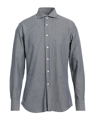 CALIBAN Hemd mit Muster Taubenblau 100% Baumwolle