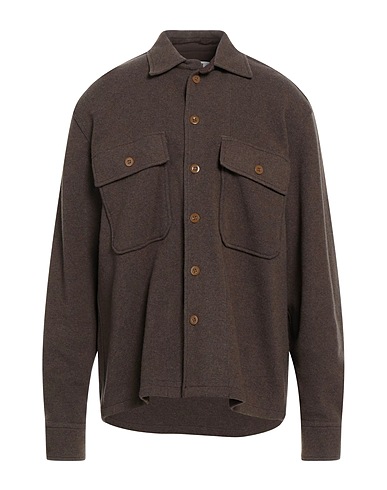 GRIFONI Einfarbiges Hemd Khaki 80% Wolle, 20% Polyamid