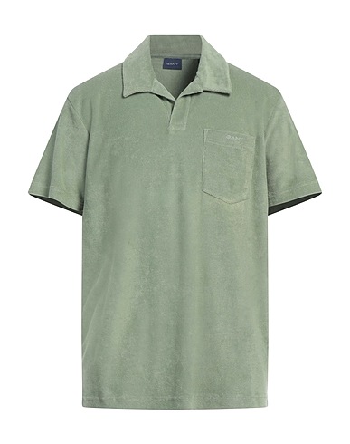 GANT Polo shirt Sage green 80% Cotton, 20% Polyester