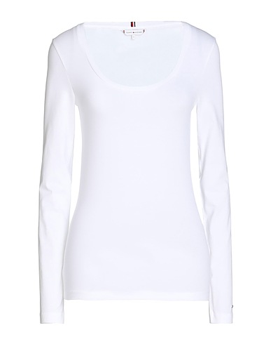 TOMMY HILFIGER Basic T-Shirt White 95% Organic cotton, 5% Elastane