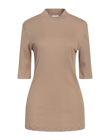 BRUNELLO CUCINELLI Turtleneck Light brown 100% Cotton, Brass