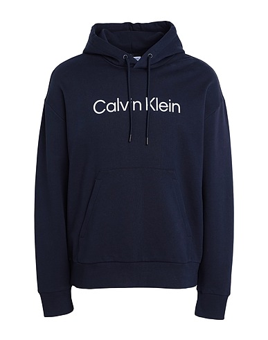 CALVIN KLEIN Hooded track jacket  Navy blue 100% Cotton