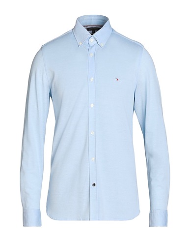 TOMMY HILFIGER Solid colour shirt Sky blue 100% Cotton