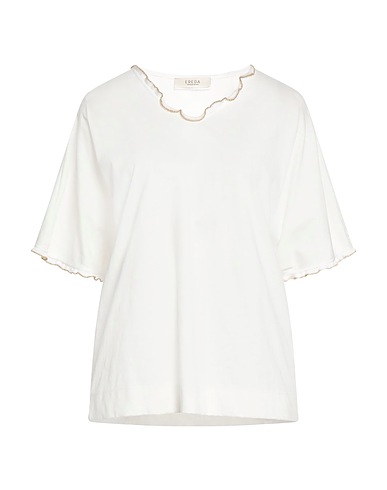 EREDA T-shirt Bianco 100% Cotone, Viscosa, Poliestere metallizzato