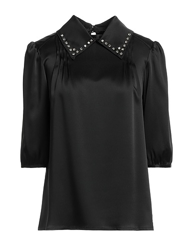 ANNA MOLINARI Top Black 71% Acetate, 29% Viscose