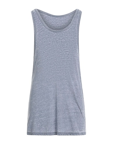 FAITH CONNEXION Vest Slate blue 50% Cotton, 50% Polyester