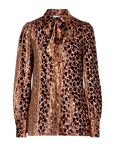CALIBAN Patterned shirts & blouses Brown 84% Viscose, 16% Elastane