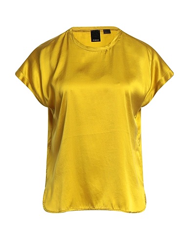 PINKO Top Mustard 94% Silk, 6% Elastane
