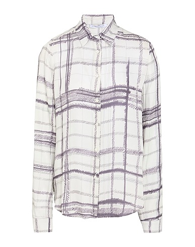 CARACTÈRE Checked shirt Off white 100% Viscose