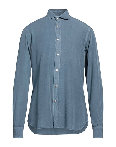 BOGLIOLI Solid colour shirt Slate blue 100% Lyocell